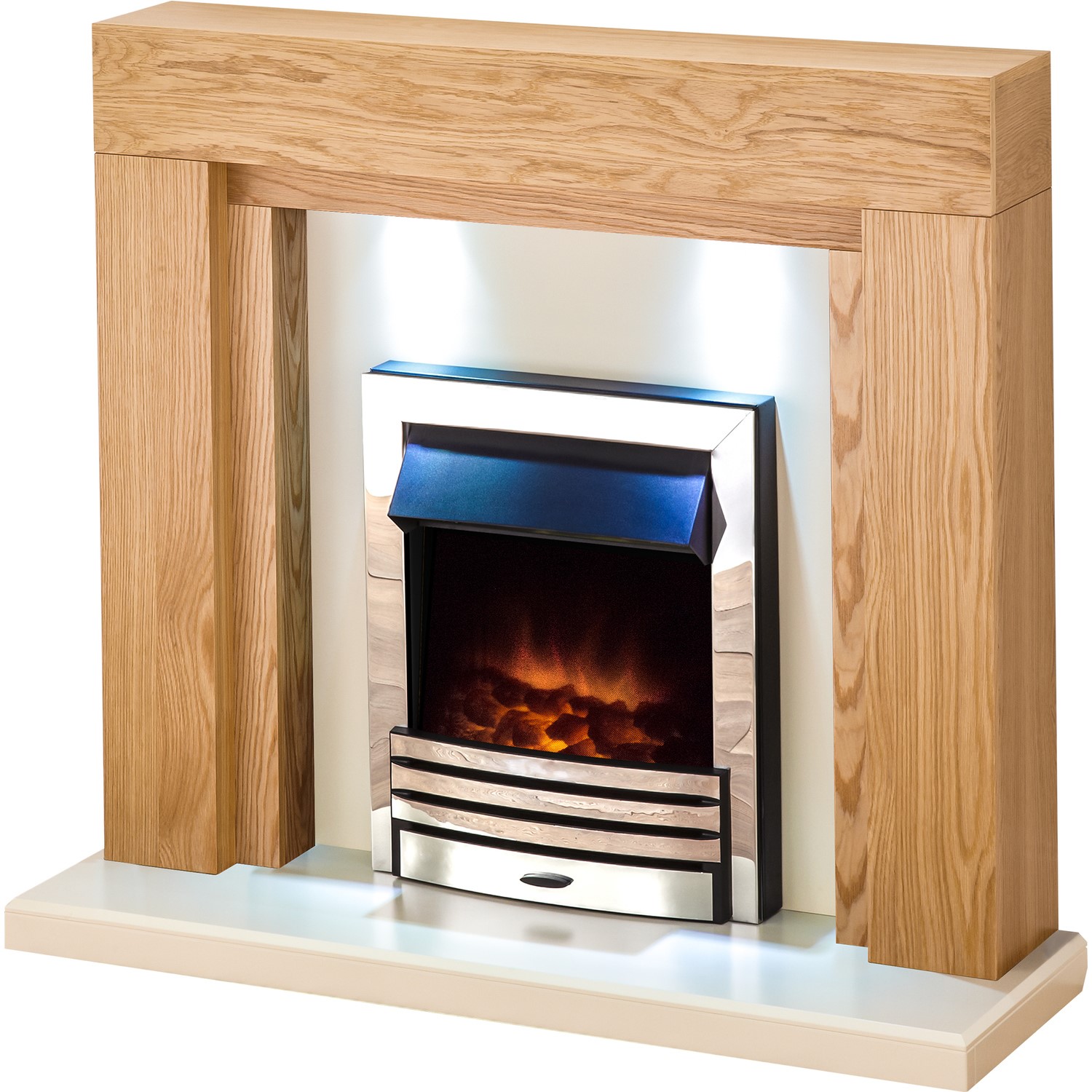Adam Beaumont Fireplace Suite In Oak With Eclipse Electric Fire In