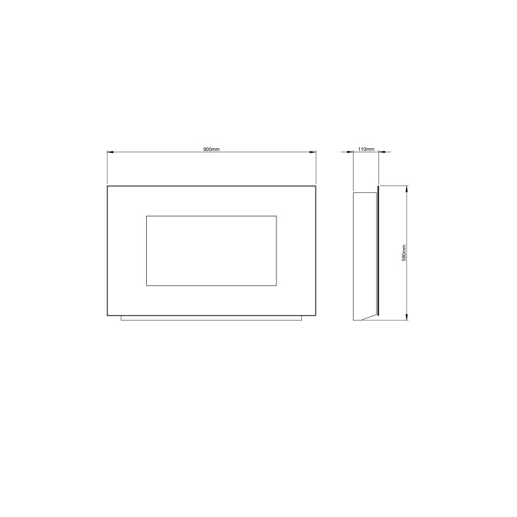 Be Modern 35" Black Wall Mounted Fire with LED Lights - Azonto