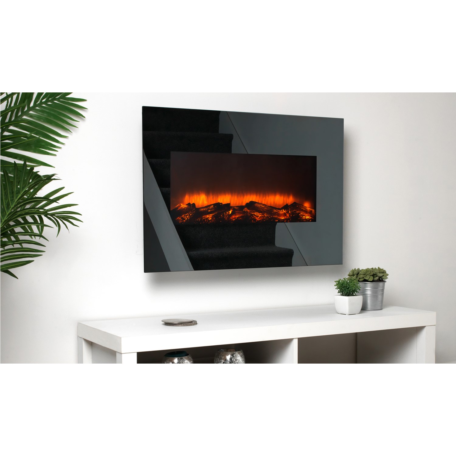 Beldray Corsica Electric Wall Mounted Fire With Mirror Glass Beldray Corsica Electric Wall Mounted