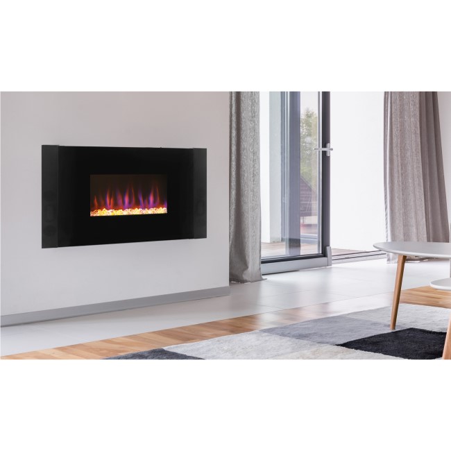 Beldray Atlanta Wall Mounted Fire with Speakers & Acrylic Stones