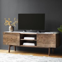 Gallery Barcelona White Marble Top Media TV Unit - TV's up to 50"