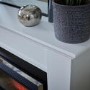 Suncrest White and Chrome Freestanding Fireplace Suite - Antigua