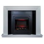 Suncrest Black & White Freestanding Electric Fireplace Suite - Mayford