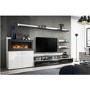 White Gloss Entertainment Unit with Bioethanol Fireplace & Storage - TV's up to 70" - Neo