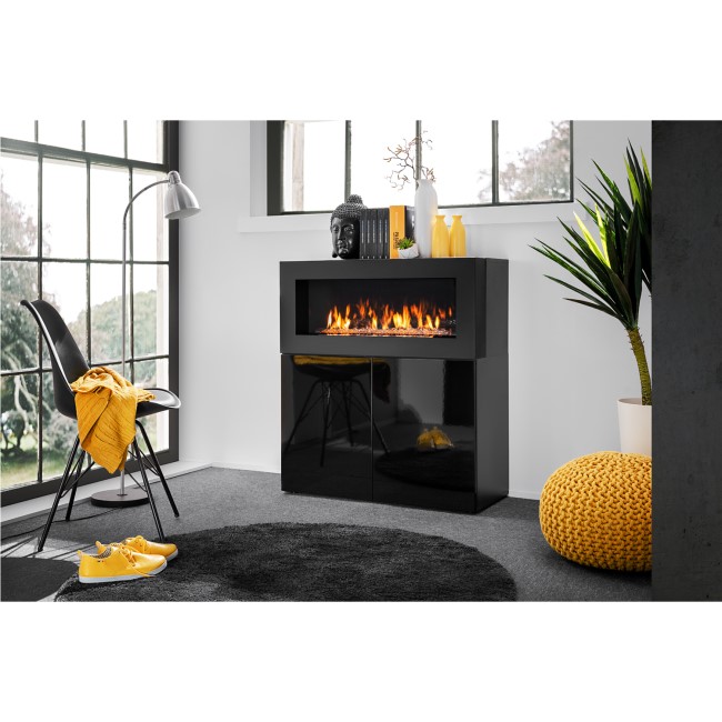 Bioethanol Fireplace in Black High Gloss - Neo