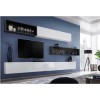 Extra Large Wall Mounted Entertainment Unit in White Gloss &amp; Grey- TV&#39;s up to 73&quot; - Neo