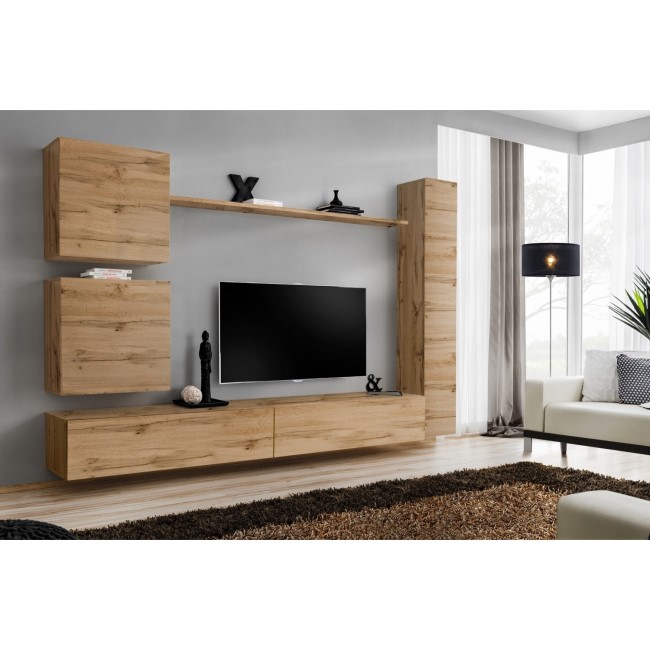 Wooden Floating TV Entertainment Unit - TV's up to 50" - Neo