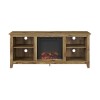 Foster Brown Wood Effect TV Unit with Electric Fire &amp; Storage - TV&#39;s up to 50&quot;