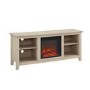 Foster Light Wood Effect TV Unit with Electric Fire & Storage - TV's up to 60"
