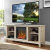 Foster Light Wood Effect TV Unit with Electric Fire &amp; Shelves - TV&#39;s up to 56&quot;
