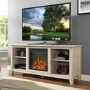 Foster Light Wood Effect TV Unit with Electric Fire & Shelves - TV's up to 56"