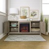 Foster Grey Wood Effect TV Unit with Electric Fire &amp; Storage Cupboards - TV&#39;s up to 60&quot;