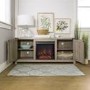 Foster Grey Wood Effect TV Unit with Electric Fire & Storage Cupboards - TV's up to 60"