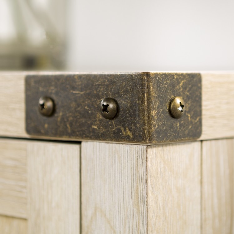 Foster Light Oak Effect TV Unit with Electric Fire & Storage Cupboards - TV's up to 60"