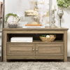 Brown Wooden Effect TV Unit with Storage &amp; Open Shelf - Foster - TV&#39;s up to 48&quot;