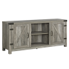 Foster Grey Wood Effect TV Unit with Open Shelves &amp; Cupboards - TV&#39;s up to 65&quot;