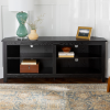 Black Wood Effect Corner TV Unit with 4 Open Shelves - Foster - TV&#39;s up to 60&quot;