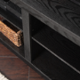 Black Wood Effect Corner TV Unit with 4 Open Shelves - Foster - TV's up to 60"