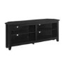 Black Wood Effect Corner TV Unit with 4 Open Shelves - Foster - TV's up to 60"