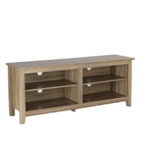 Foster Light Wood Effect TV Unit with 4 Open Shelves - TV's up to 60"