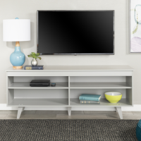 Foster Grey Wooden TV Unit with Open Shelves - TV's up to 60"
