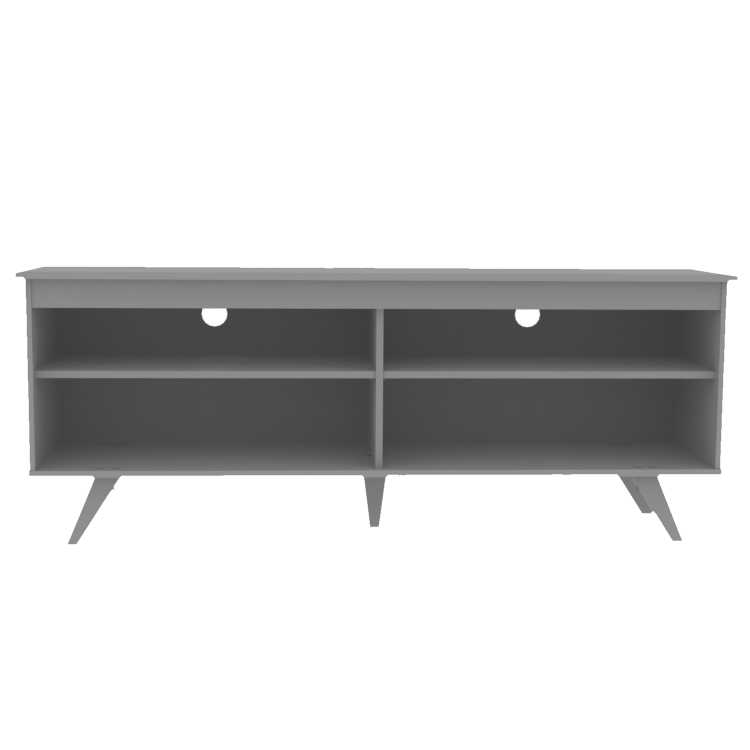 Foster Grey Wooden TV Unit with Open Shelves - TV's up to 60"