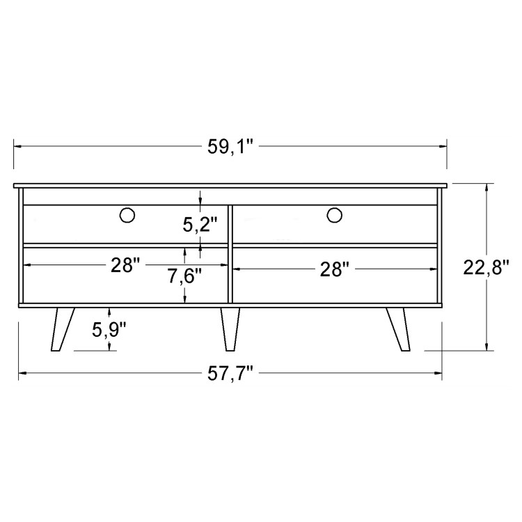 Foster Grey Wooden TV Unit with Open Shelves - TV's up to 60"