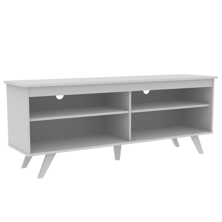 White Wooden TV Unit with Storage - Foster - TV's up to 60"