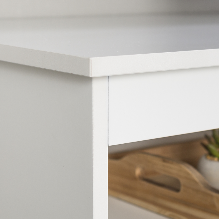 White Wooden TV Unit with Storage - Foster - TV's up to 60"