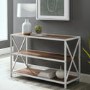 Foster Brown Wooden Effect TV Unit with White Metal Frame - TV's up to 40"