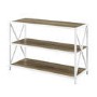 Foster Brown Wooden Effect TV Unit with White Metal Frame - TV's up to 40"