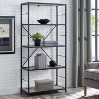 Grey Wooden Effect Bookcase - Foster