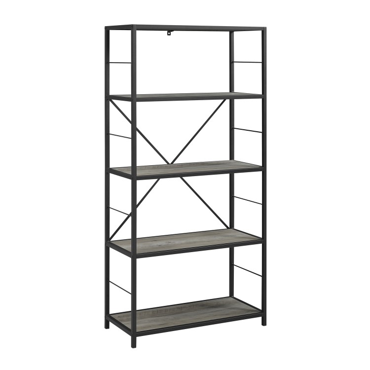Grey Wooden Effect Bookcase - Foster