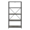 Grey Wooden Effect Bookcase - Foster
