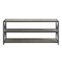 Low Grey Wood Effect and Metal Open Bookcase - Foster