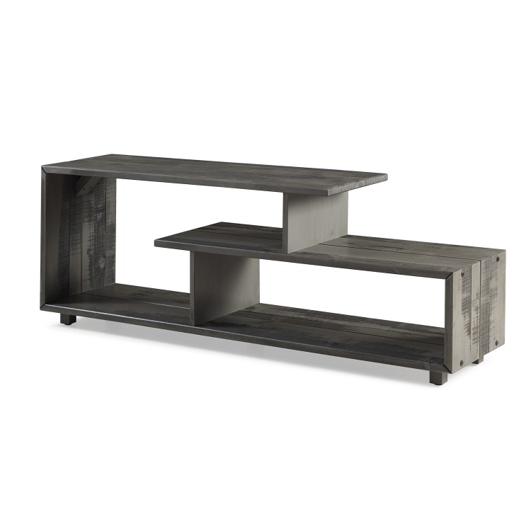 Grey Wash TV Stand with Open Shelves - Foster