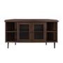 Walnut Effect Corner TV Unit with Storage - TVs up to 52" - Foster