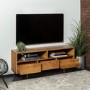 Solid Pine TV Unit with Open Shelves & Storage - TVs up to 64" - Foster