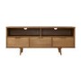 Solid Pine TV Unit with Open Shelves & Storage - TVs up to 64" - Foster
