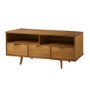 Solid Pine TV Unit with Open Shelves & Storage - TVs up to 64" - Foster