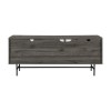 Grey Wash &amp; Black TV Unit with Storage - TVs up to 66&quot; - Foster