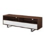 Dark Wood TV Unit with White Drawers - TVs up to 66" - Foster