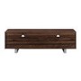 Dark Wood TV Unit with White Drawers - TVs up to 66" - Foster