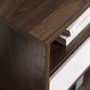 Dark Wood TV Unit with White Drawers - TVs up to 66" - Foster