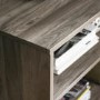 Grey Wash TV Stand with Open Shelves & Glass Panels - TVs up to 60" - Foster