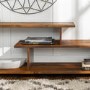Foster TV Unit in Wood & Open Shelves