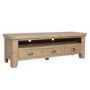 Large Smoked Oak TV Stand with Storage