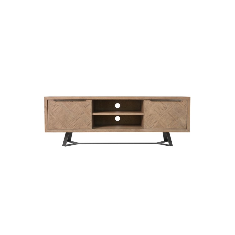 Brown Chevron TV Stand with Storage