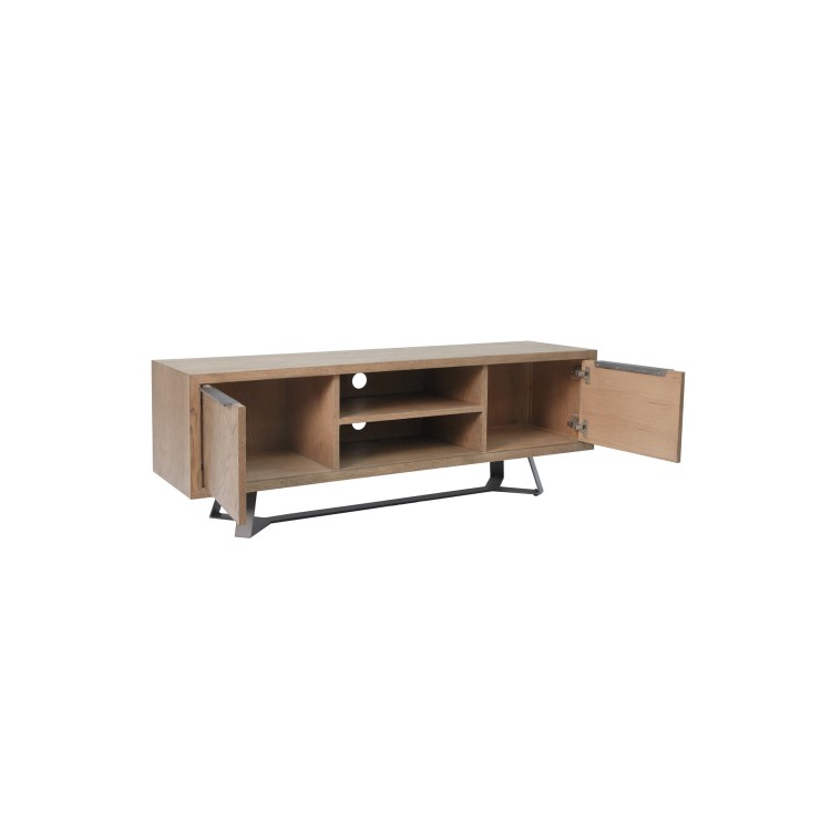 Brown Chevron TV Stand with Storage