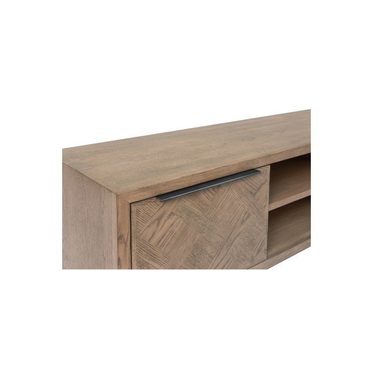 Brown Chevron TV Stand with Storage